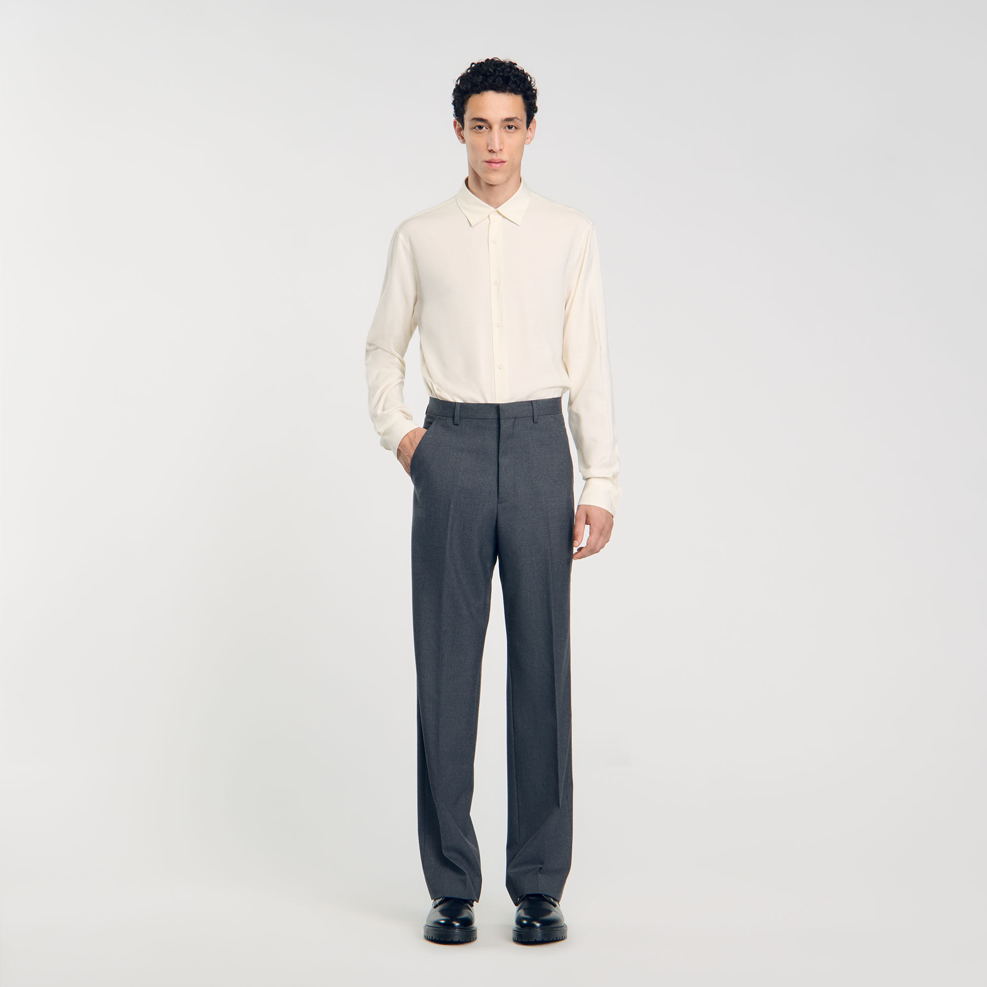 Wide-leg suit trousers