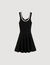 Short dress with rhinestone neck