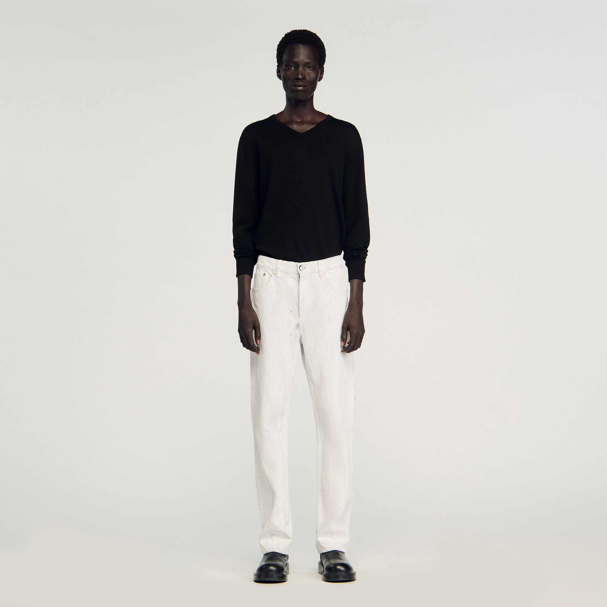 Regular crackle-effect jeans