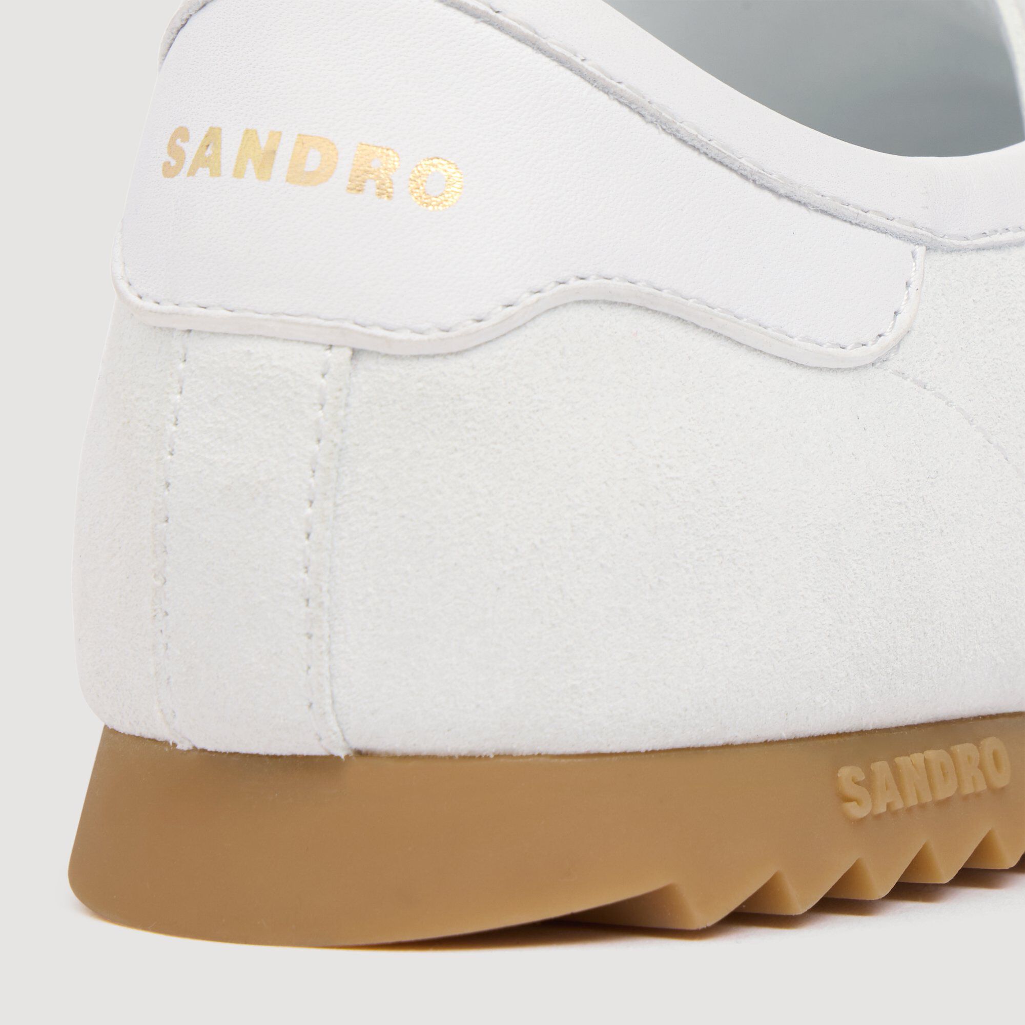 Leather and suede low-top trainers