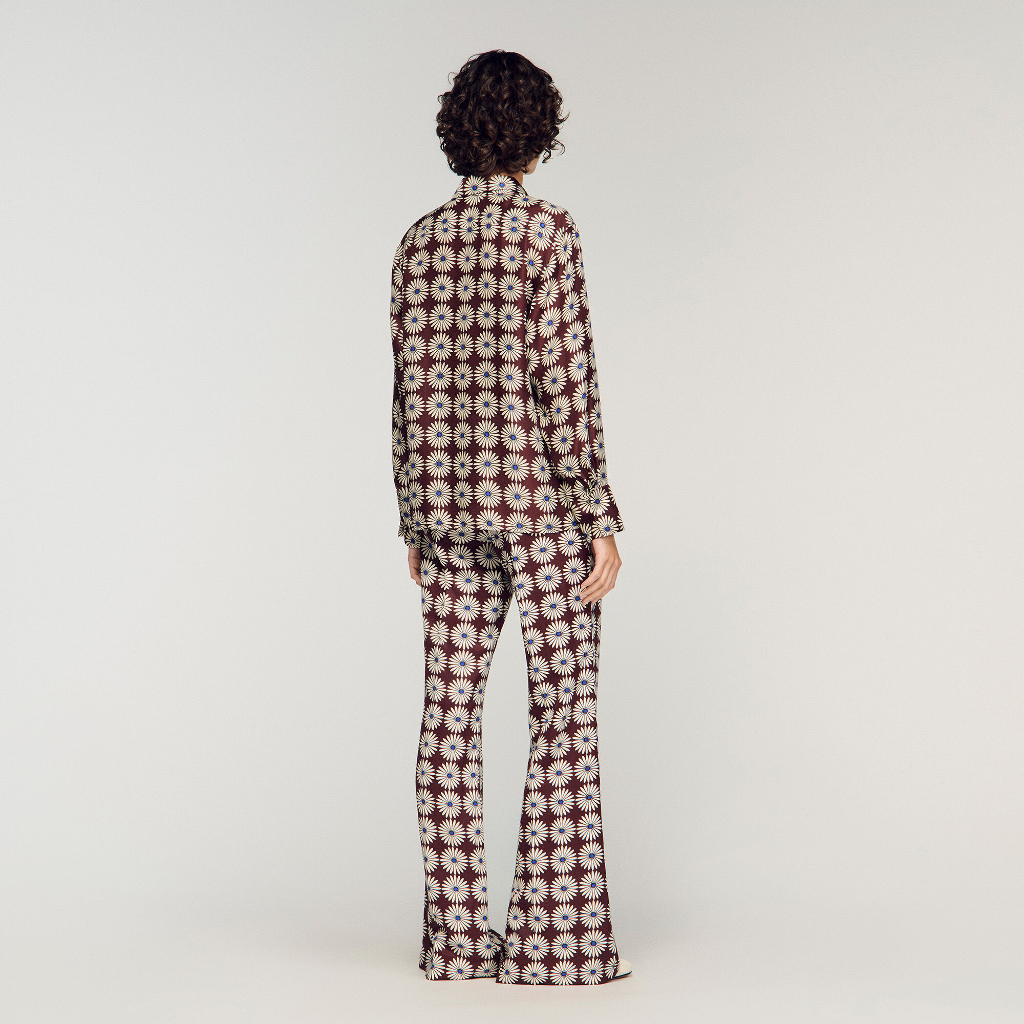 Floral print silk shirt