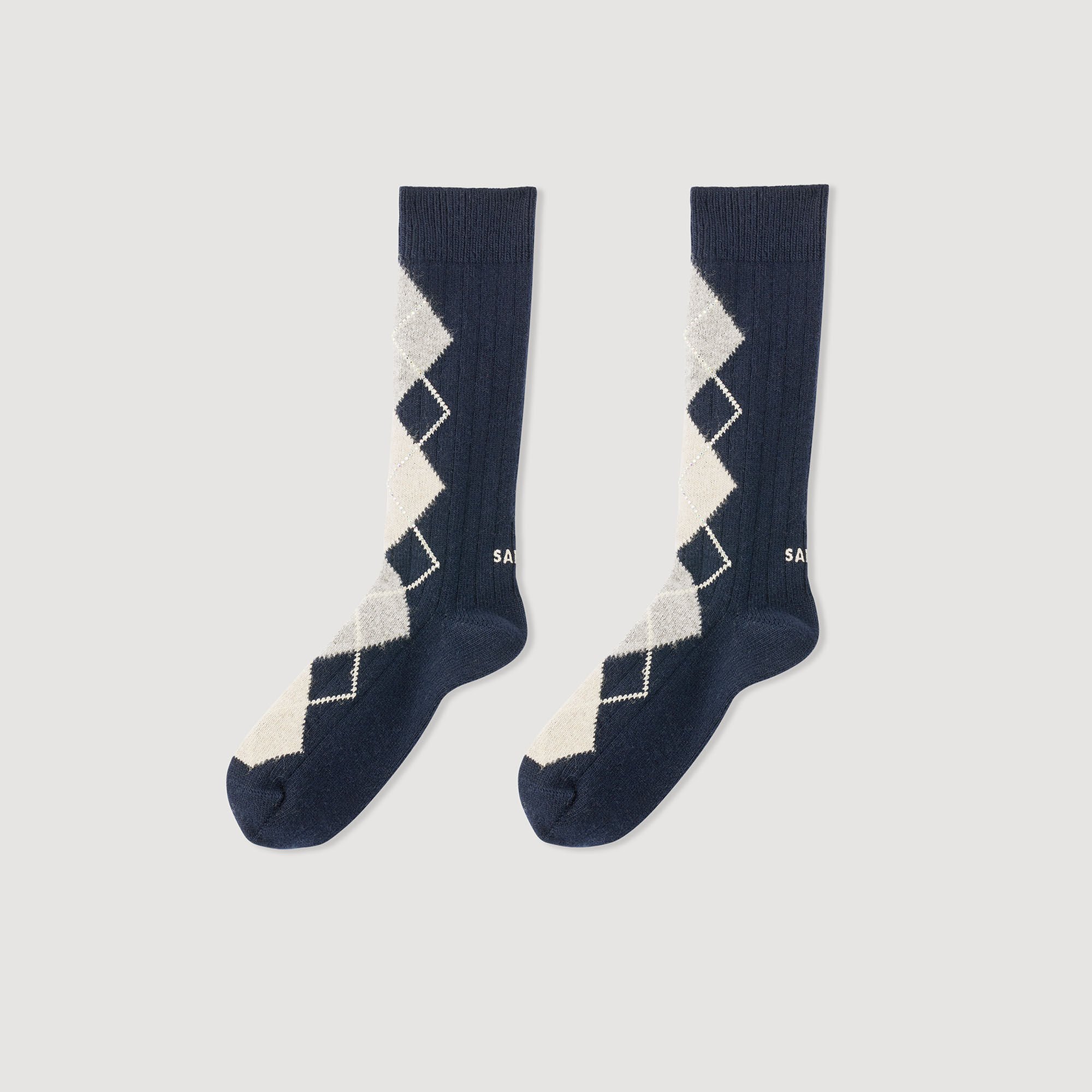 Rhinestoned argyle socks