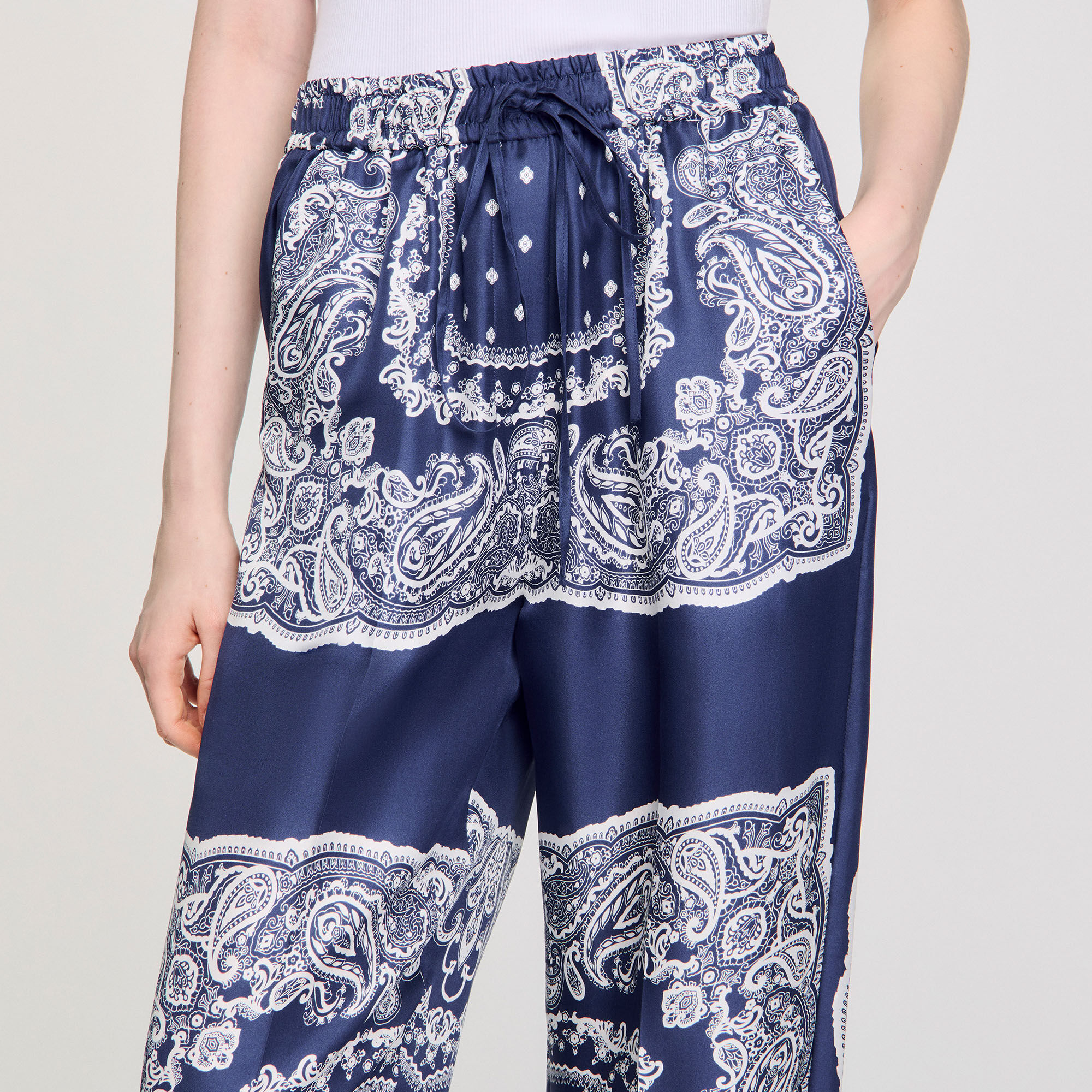 Bandana-print floaty trousers