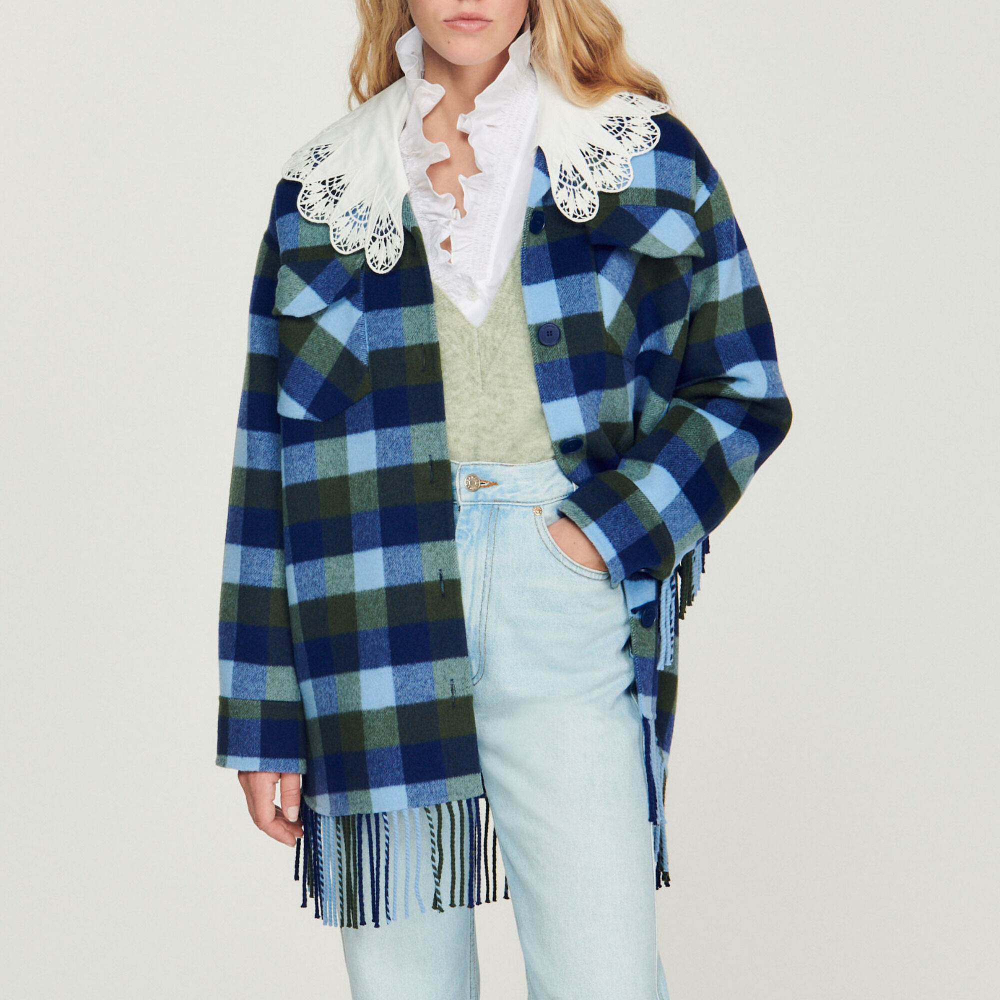 Checked coat