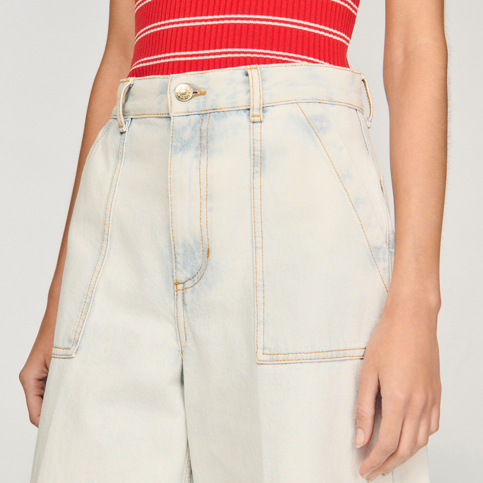 Washed denim Bermuda shorts