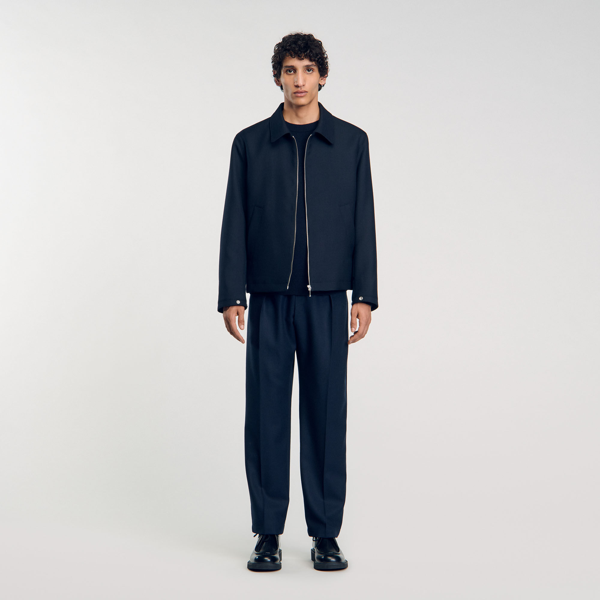 人気TOP Zip-up jacket blue for Men | Sandro Paris ジャケット・アウター