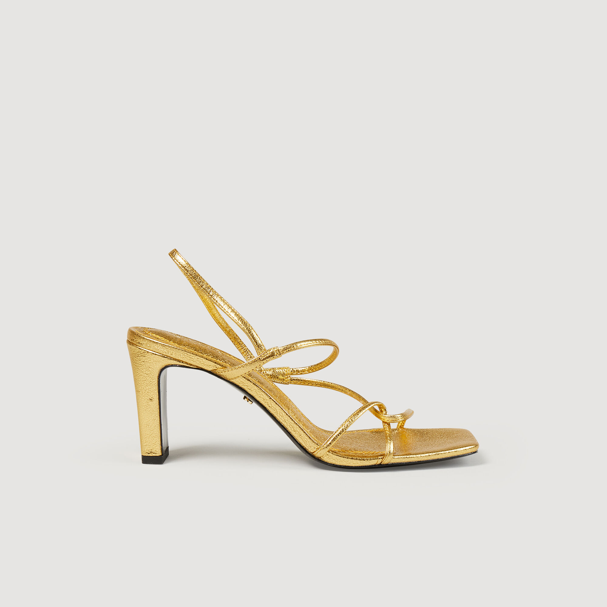 Embossed leather sandals