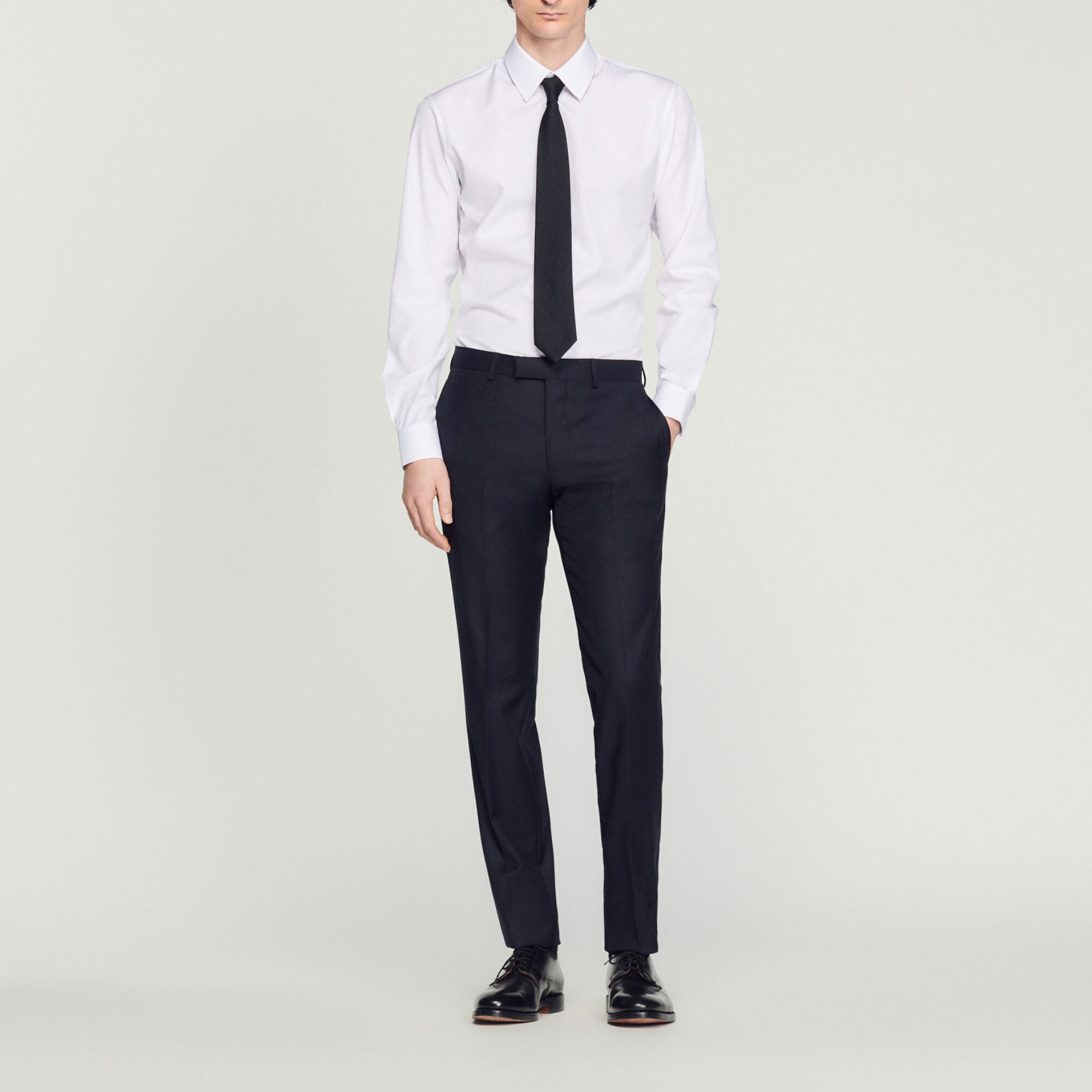 Stretch wool suit trousers
