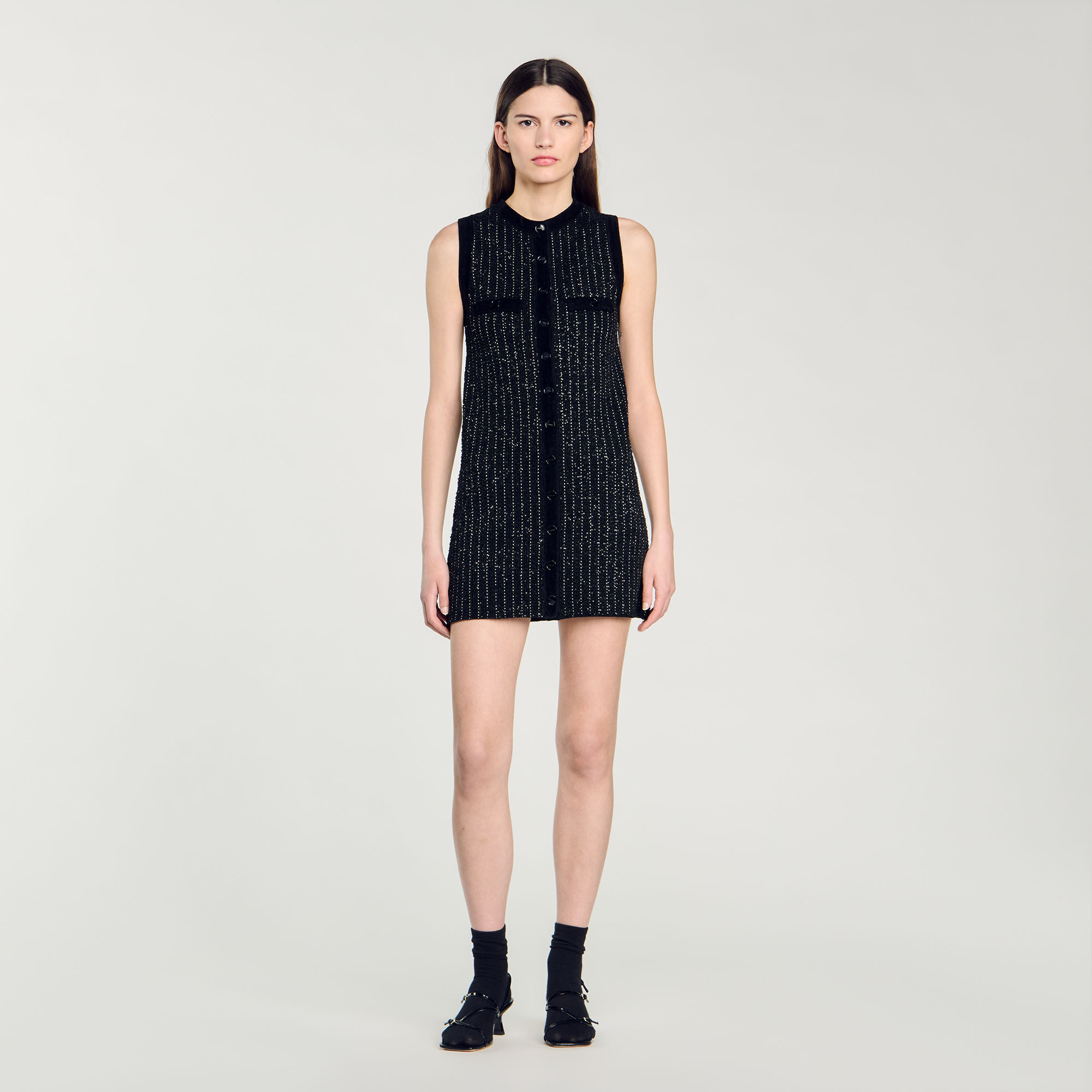 Sandro black knit dress new arrivals