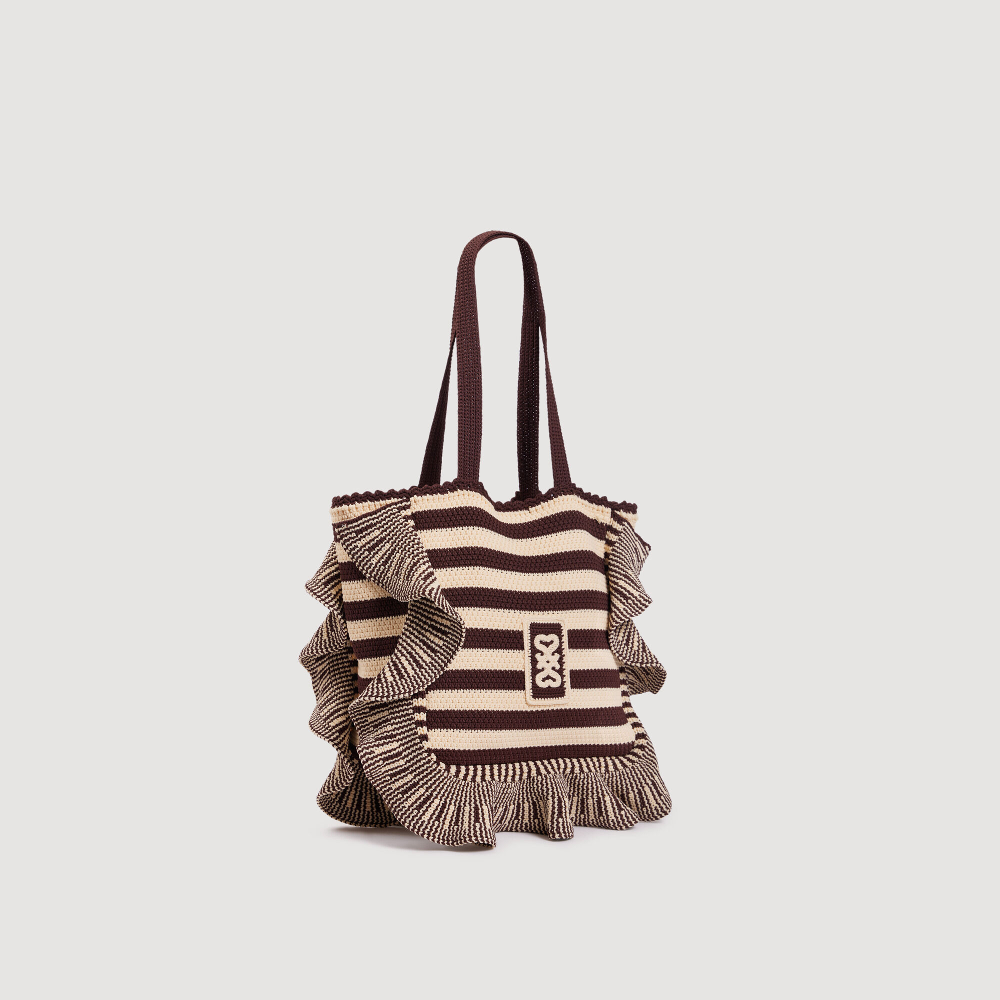 Striped crochet bag