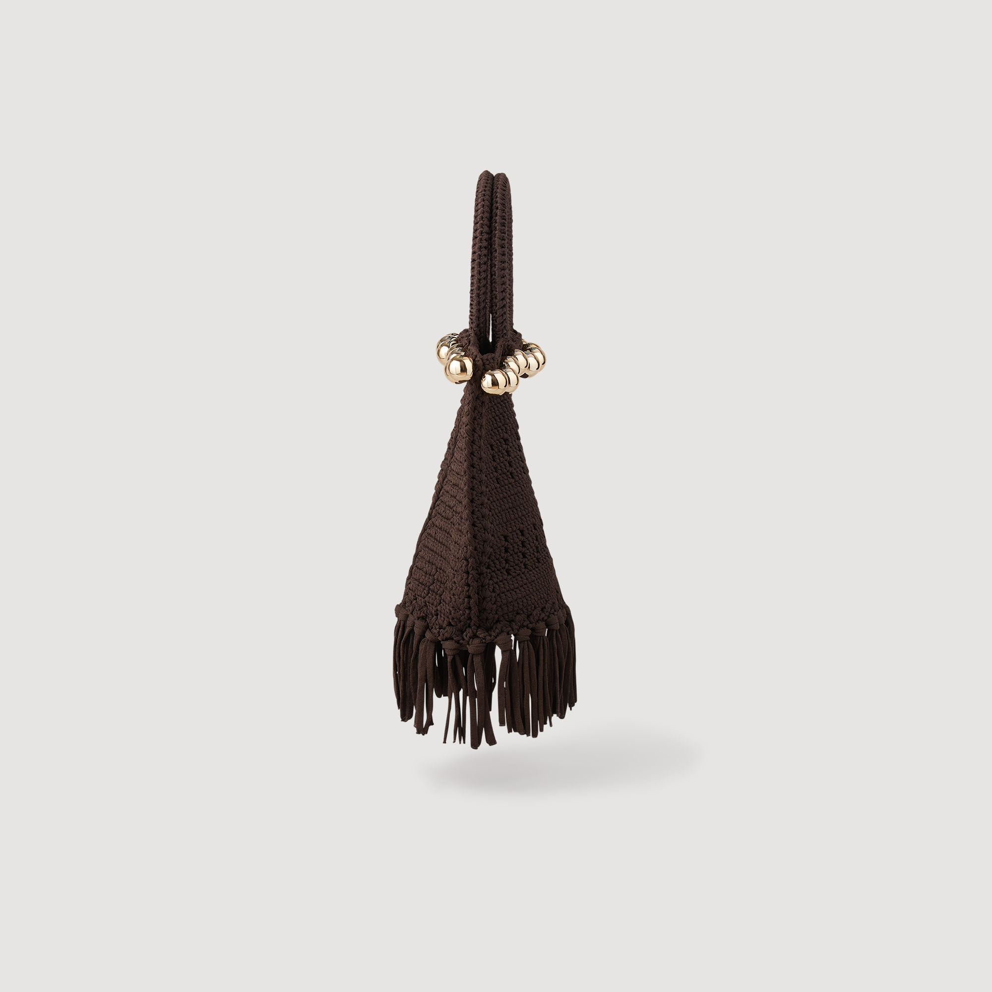 Small beaded fringed crochet bag
