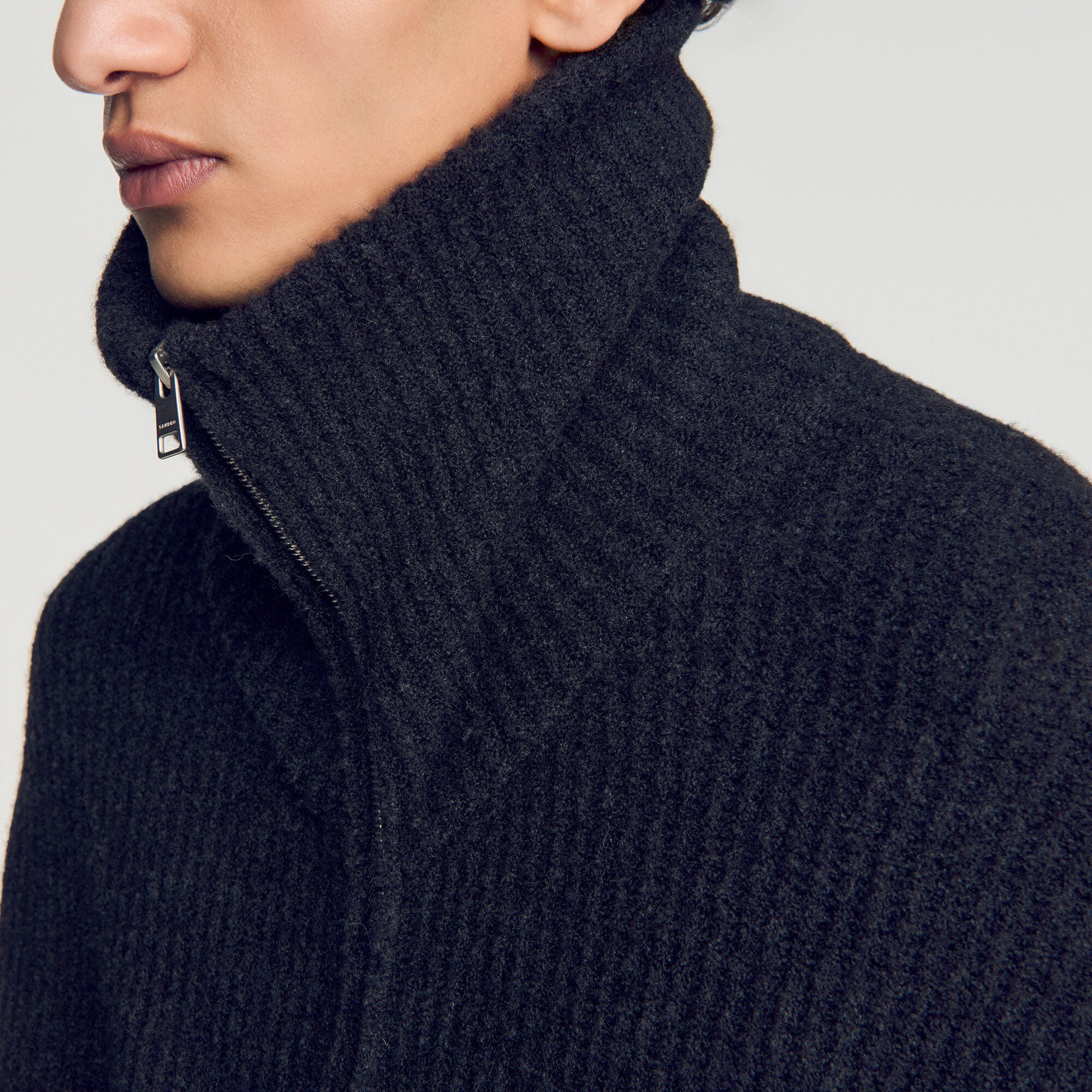 Textured wool zip-up cardigan - Men | Sandro