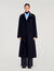 Long wool and leather coat