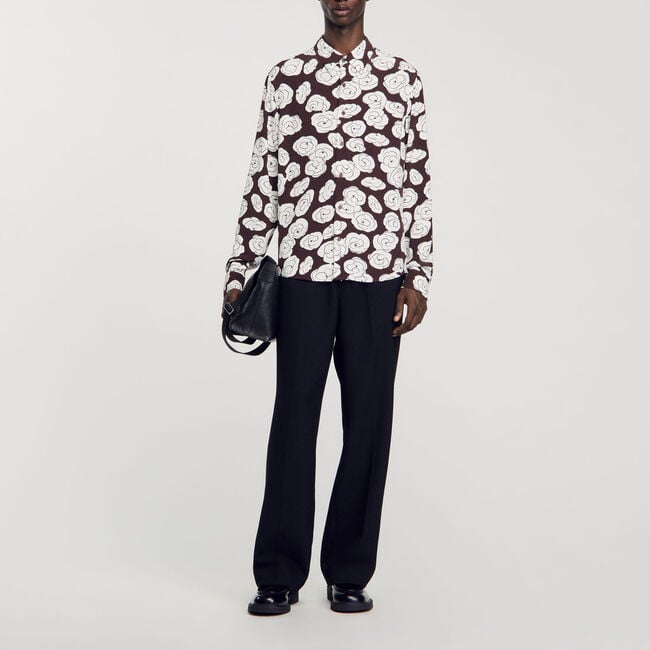 Camellia motif shirt