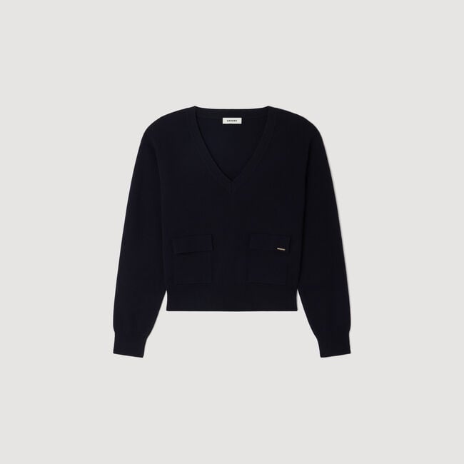 V-neck wool jumper