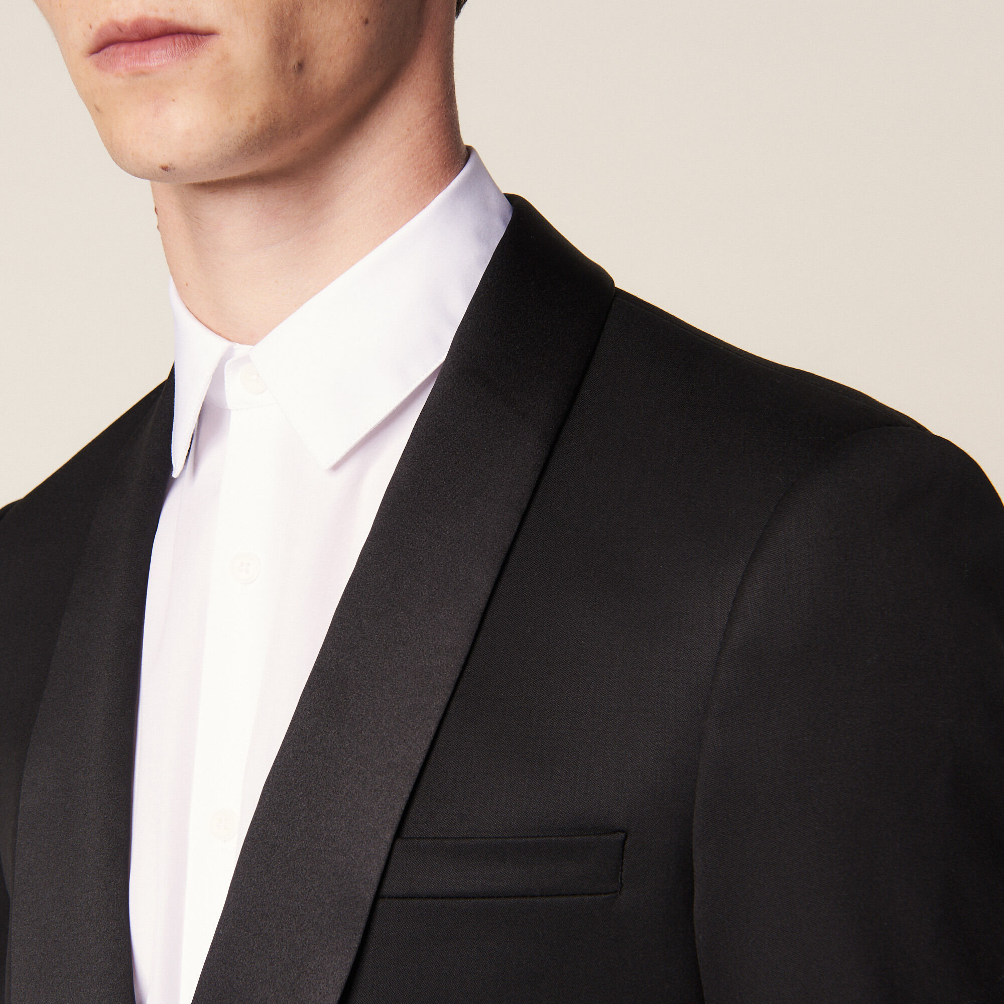Sandro grain de poudre tuxedo jacket