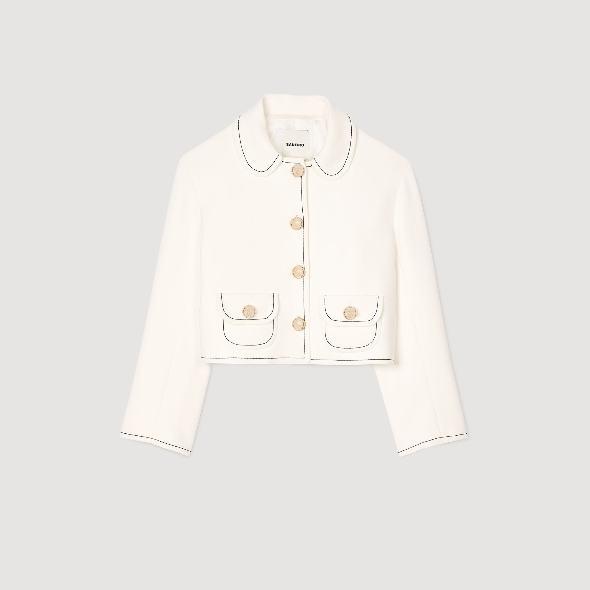 Peter Pan collar cropped jacket