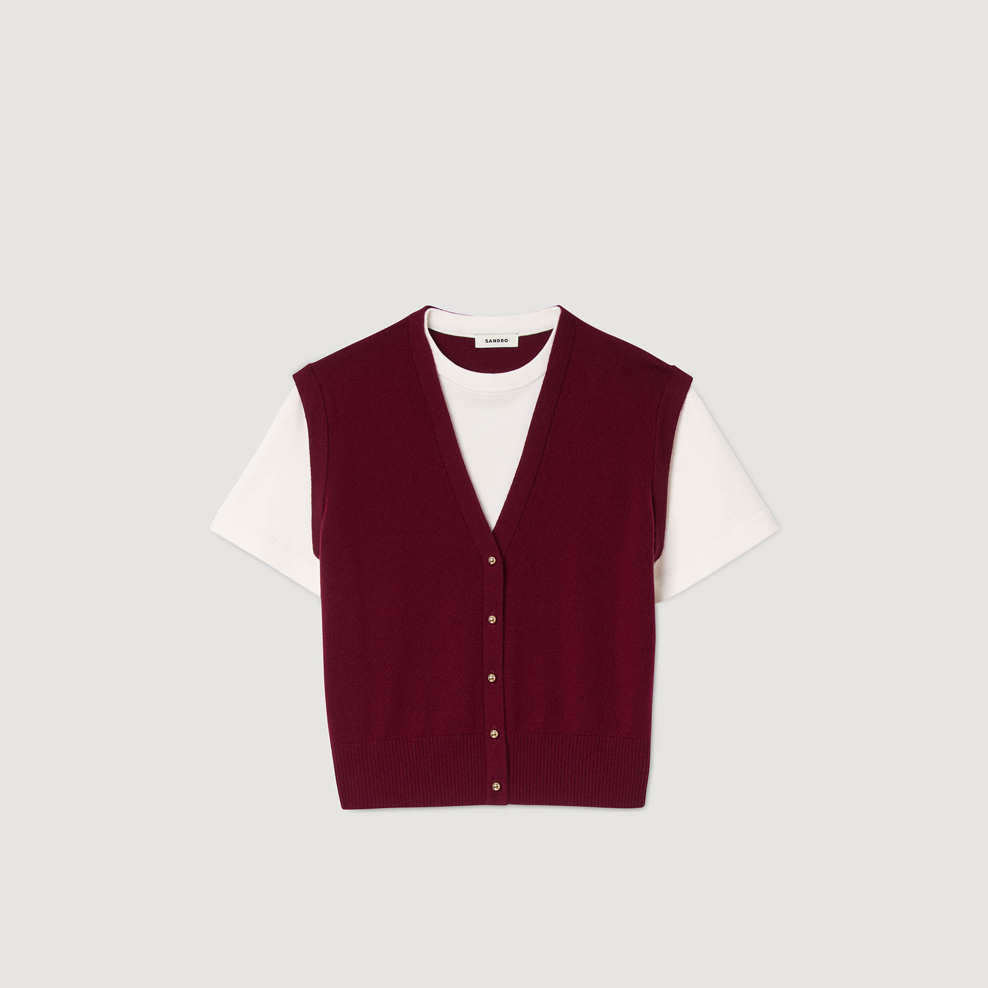 Two-tone wool and cashmere jumper