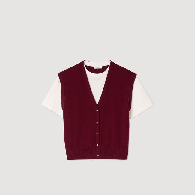 Two-tone wool and cashmere jumper