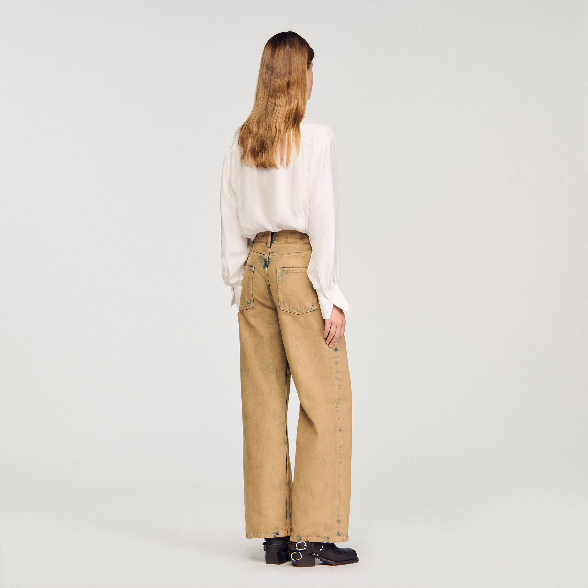 Faded wide-leg jeans