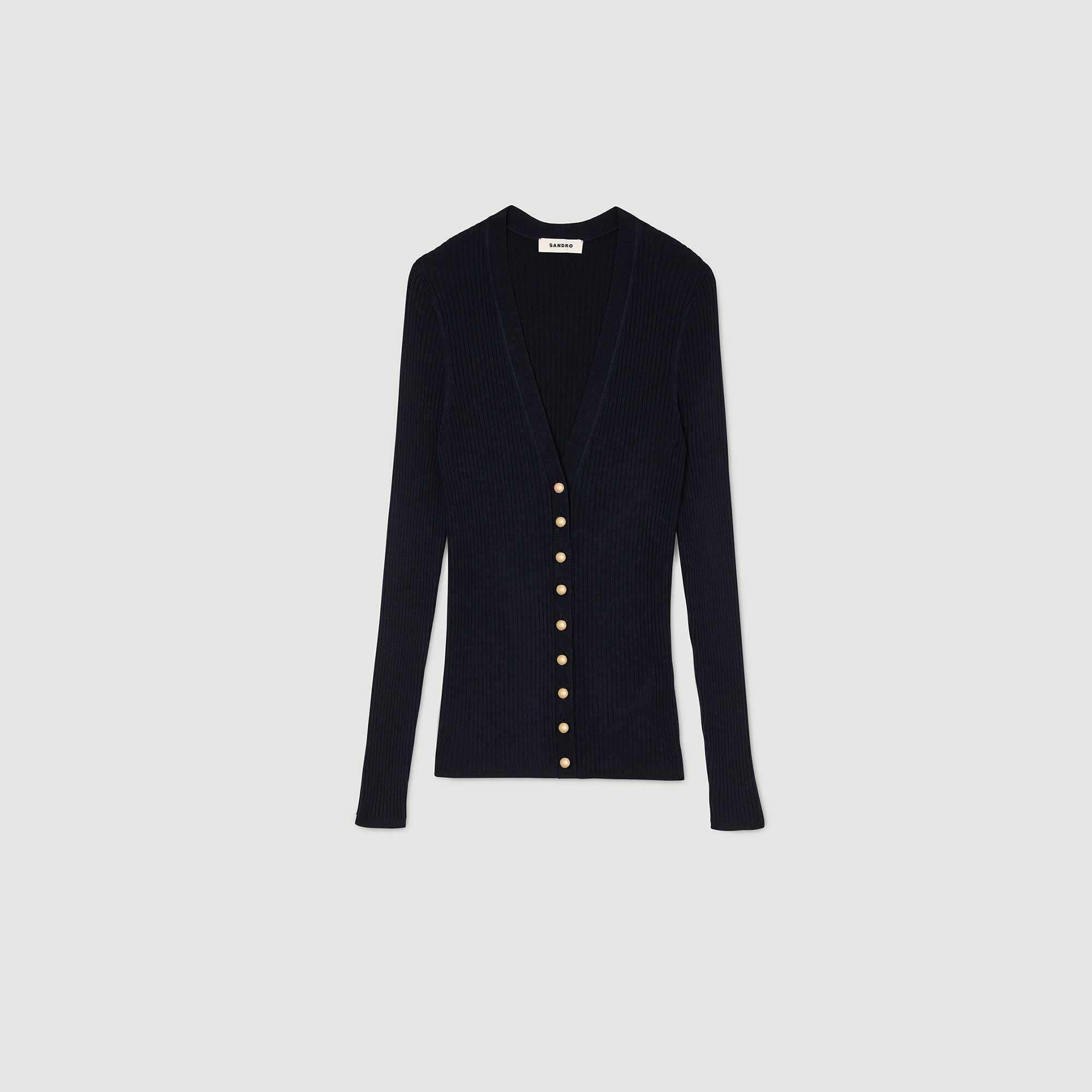 Rib knit cardigan