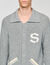 Wool cardigan with patch S