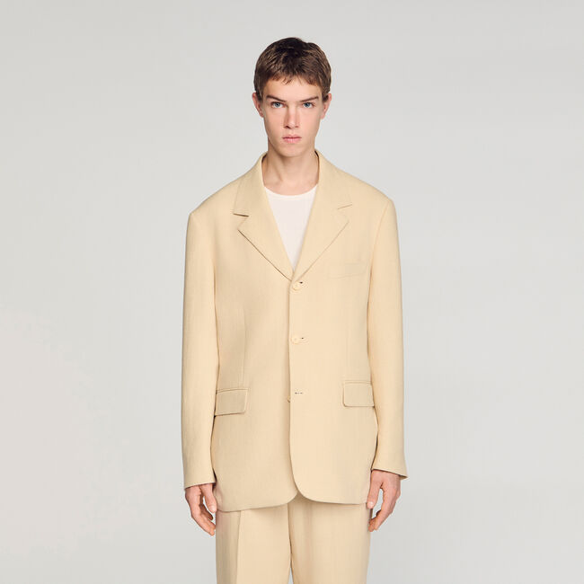 Oversized linen suit jacket - Men | Sandro