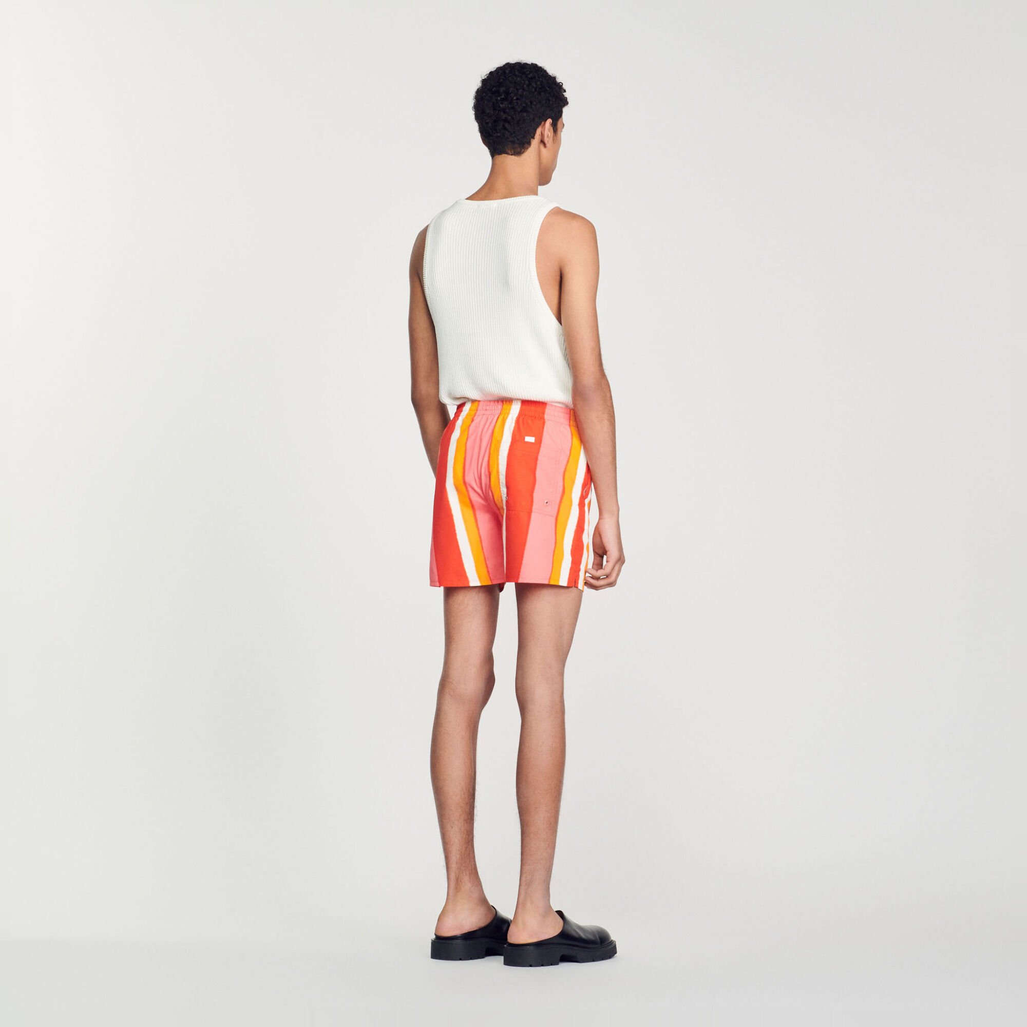 Printed striped swim shorts