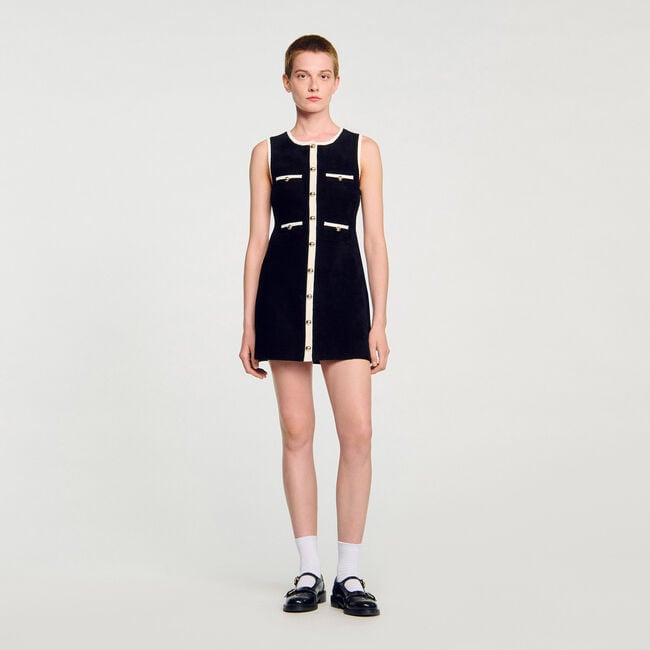Short velvet knit dress