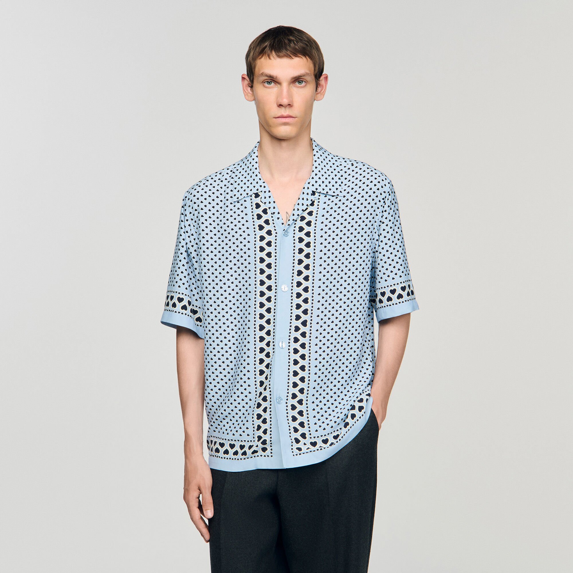Heart motif flowing shirt