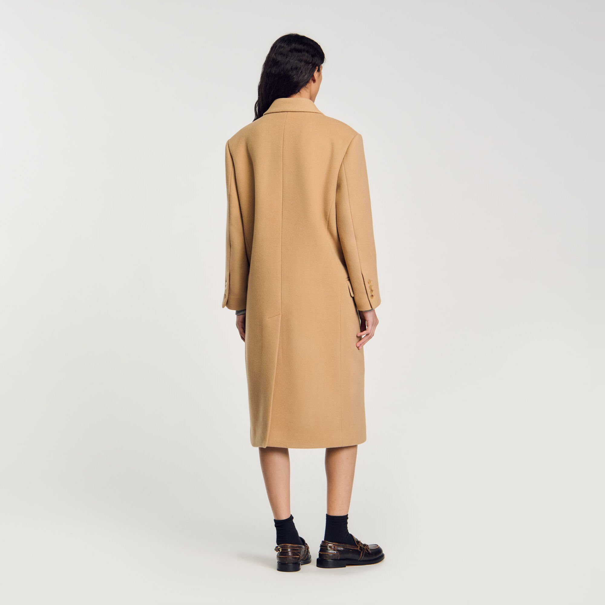 Long wool-blend coat