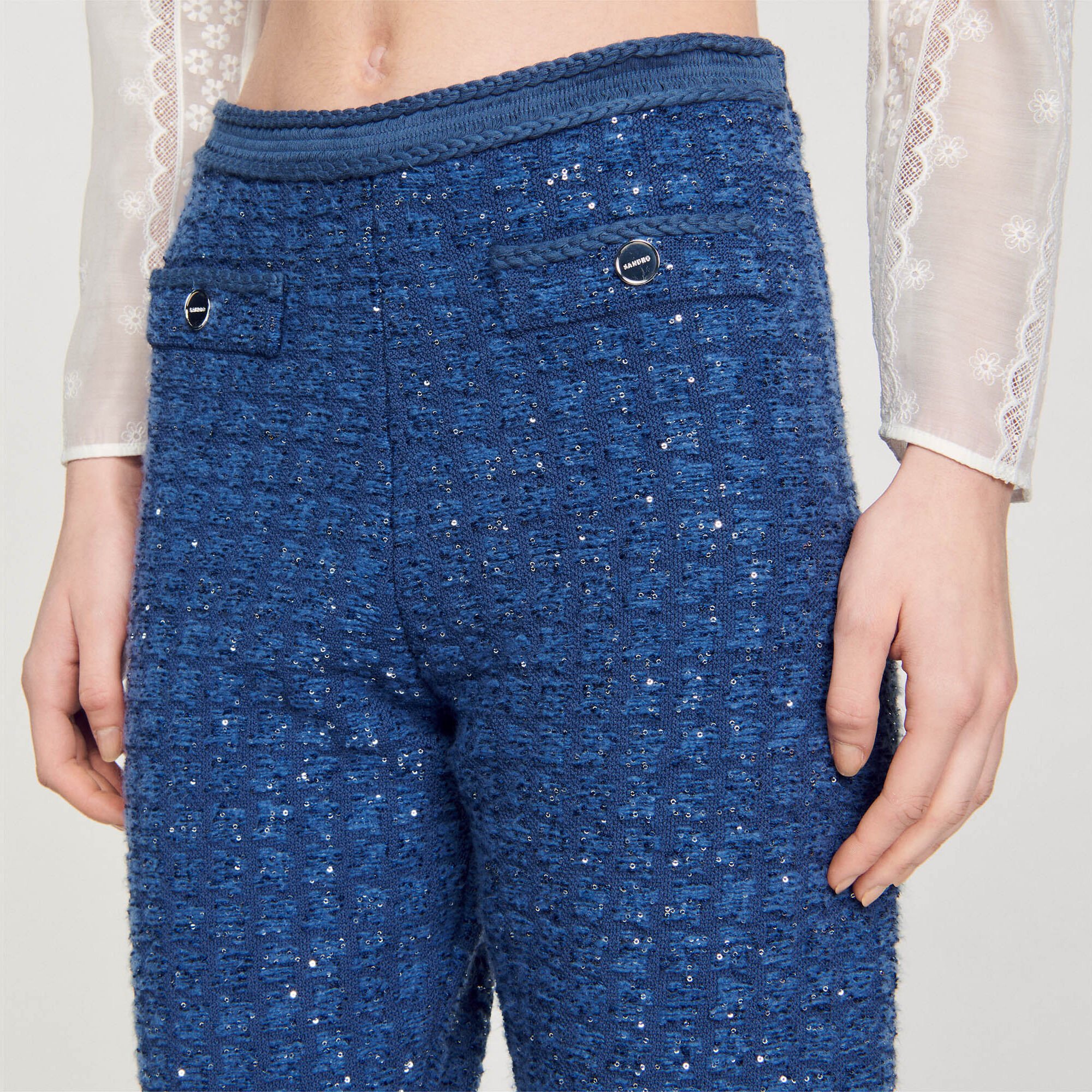 Decorative knit trousers