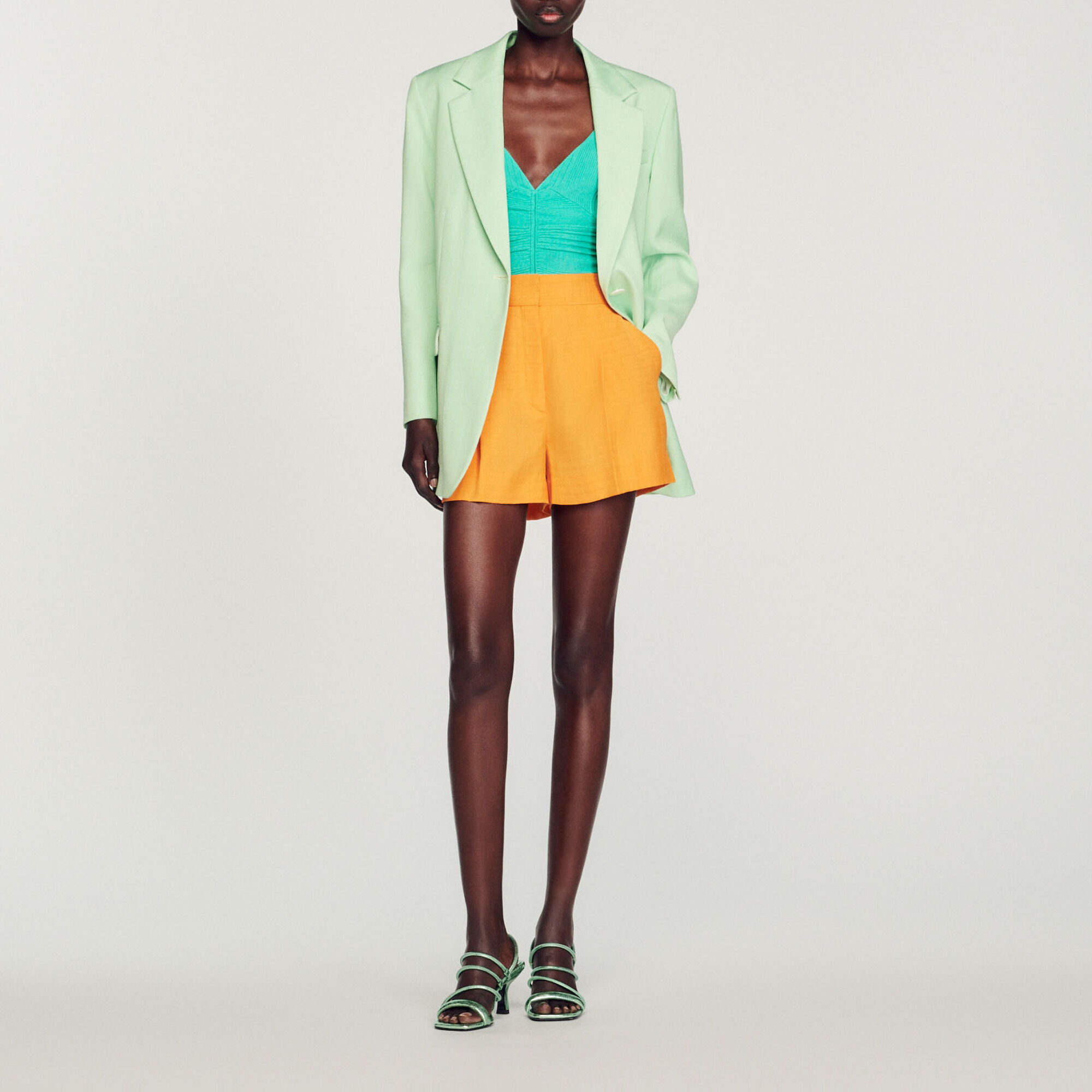 Sandro green blazer on sale