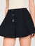 Press-stud flared shorts