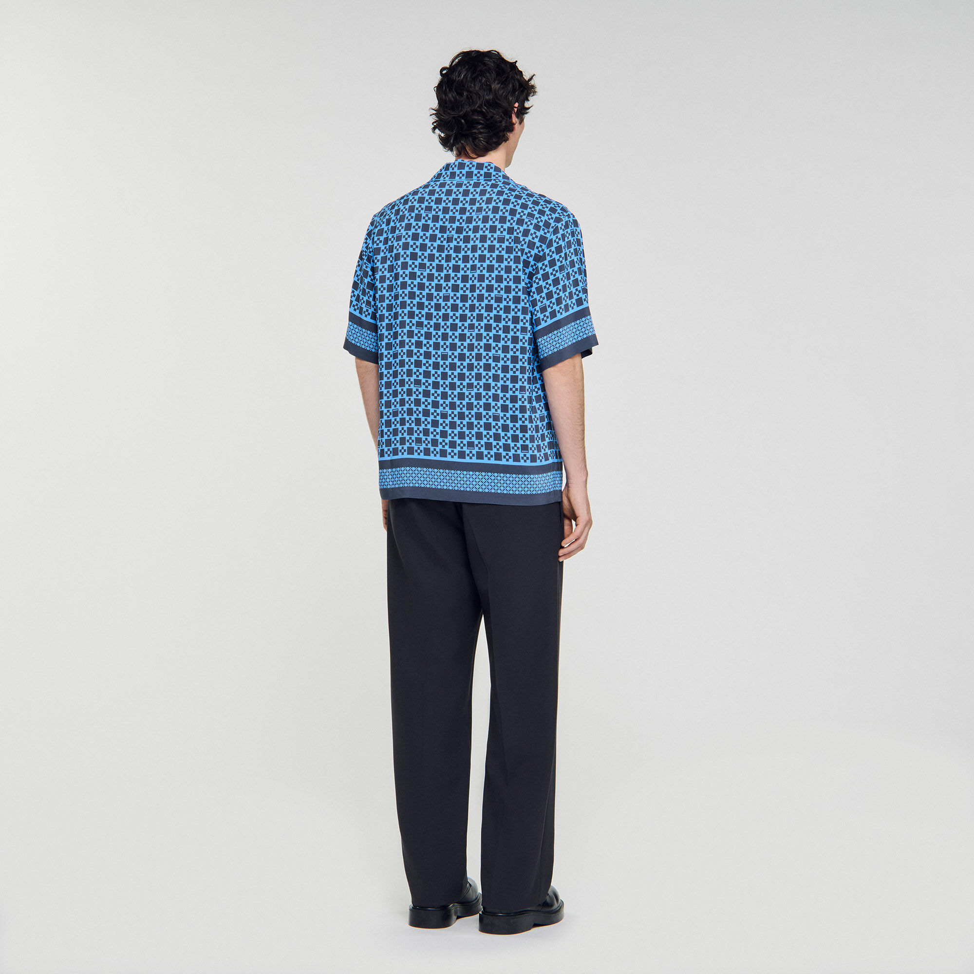 Square Cross motif flowing blouse