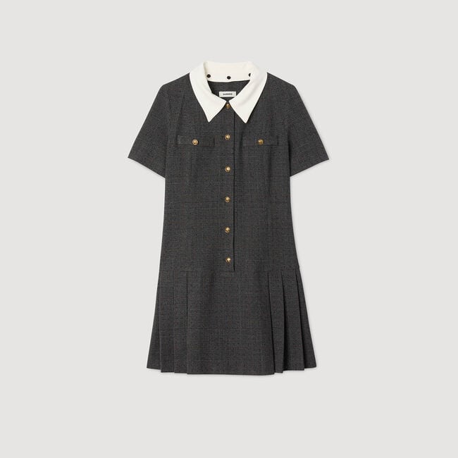 Short pleated dress with rhinestones