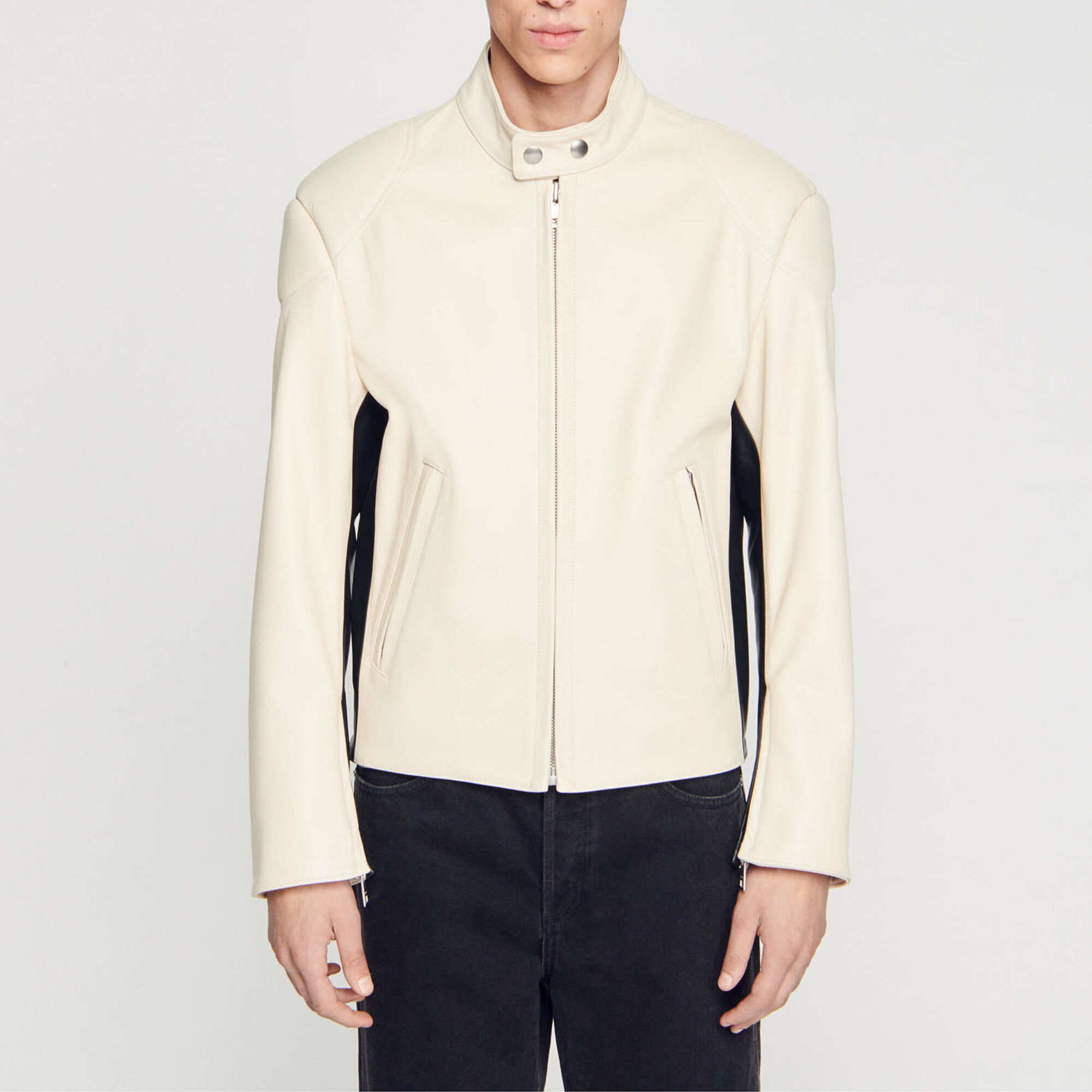 Leather biker jacket