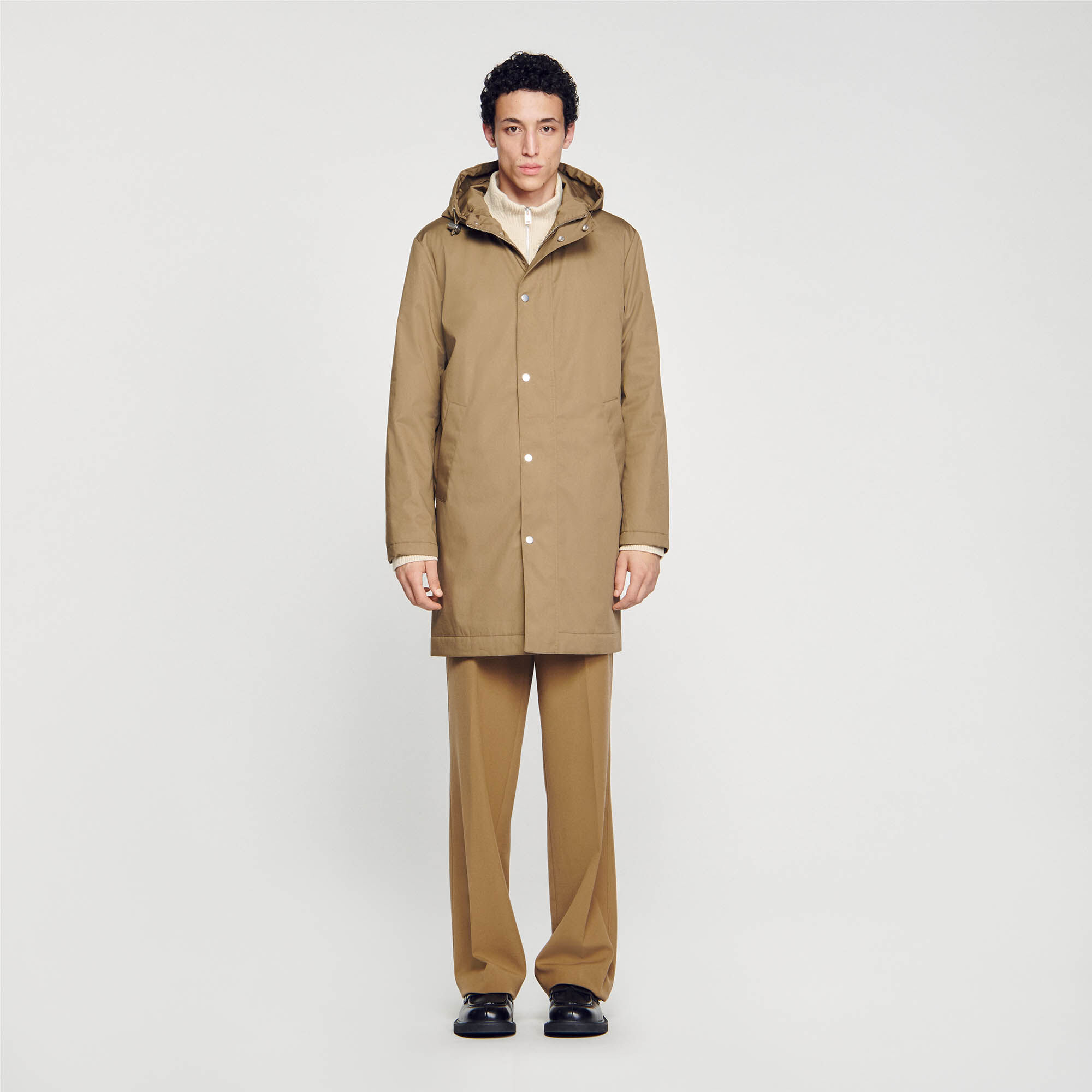 Waterproof mac green for Men Sandro Paris