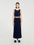 Long two-tone knit skirt