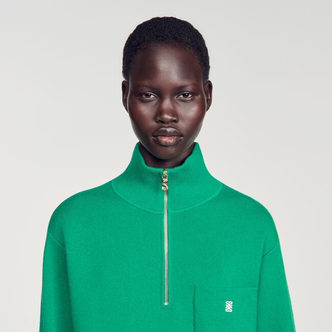 Wool and cashmere half-zip jumper - Women | Sandro