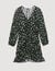 Short gathered dress with a floral print