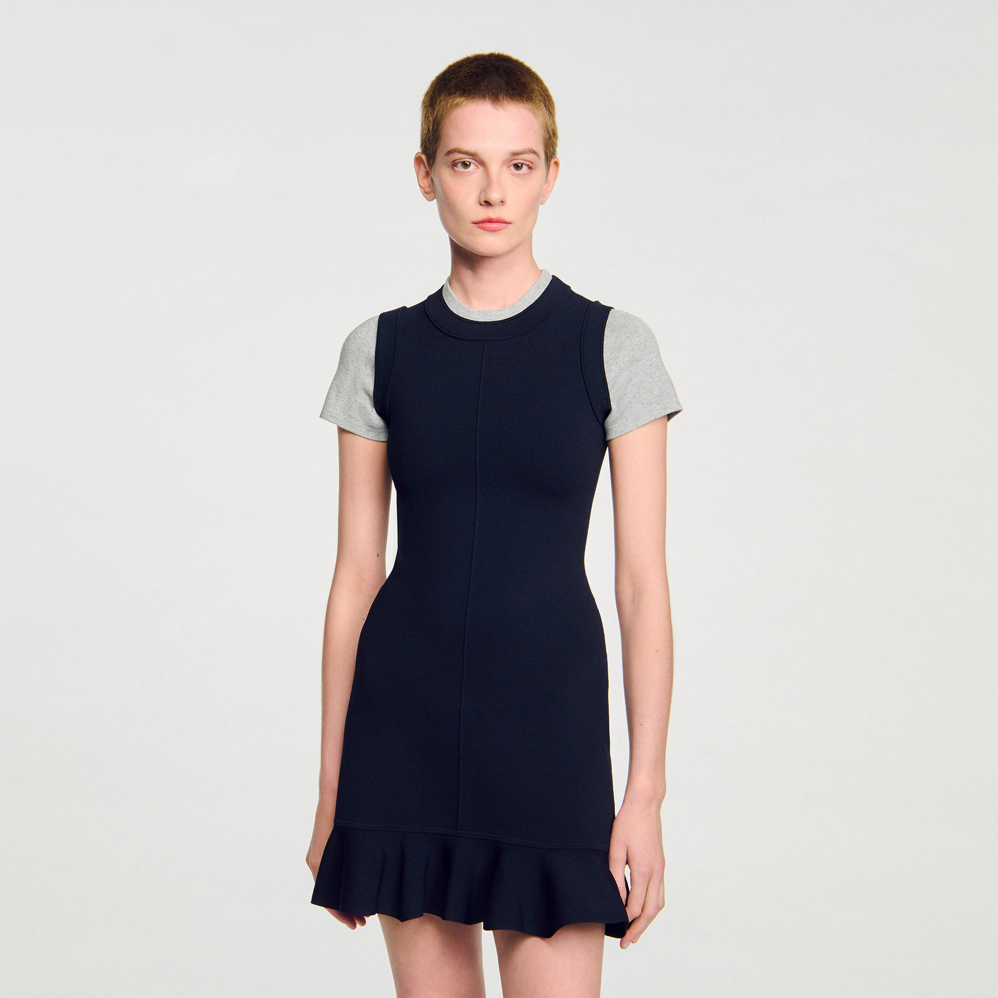 2-in-1 short knit dress