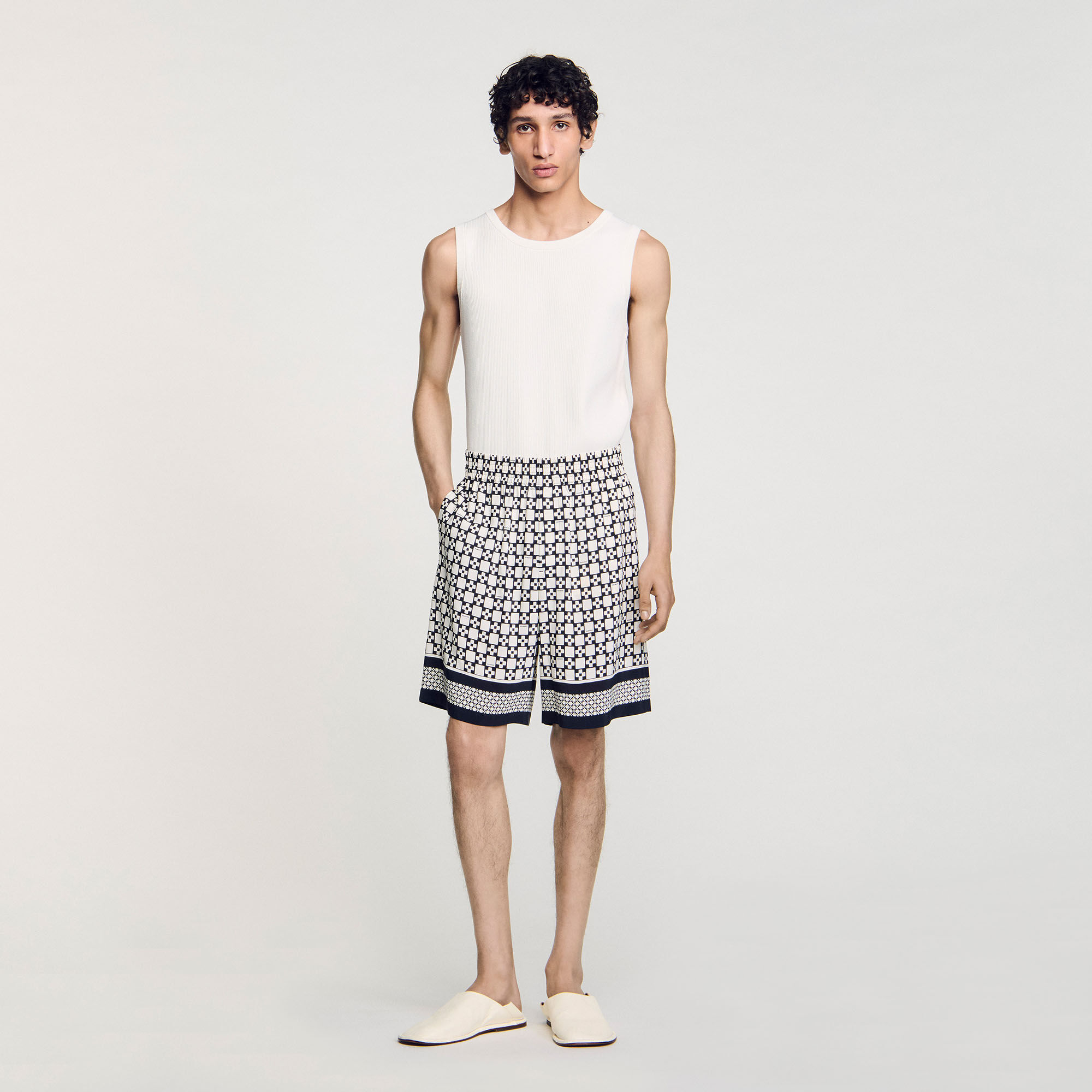 Square Cross floaty Bermuda shorts