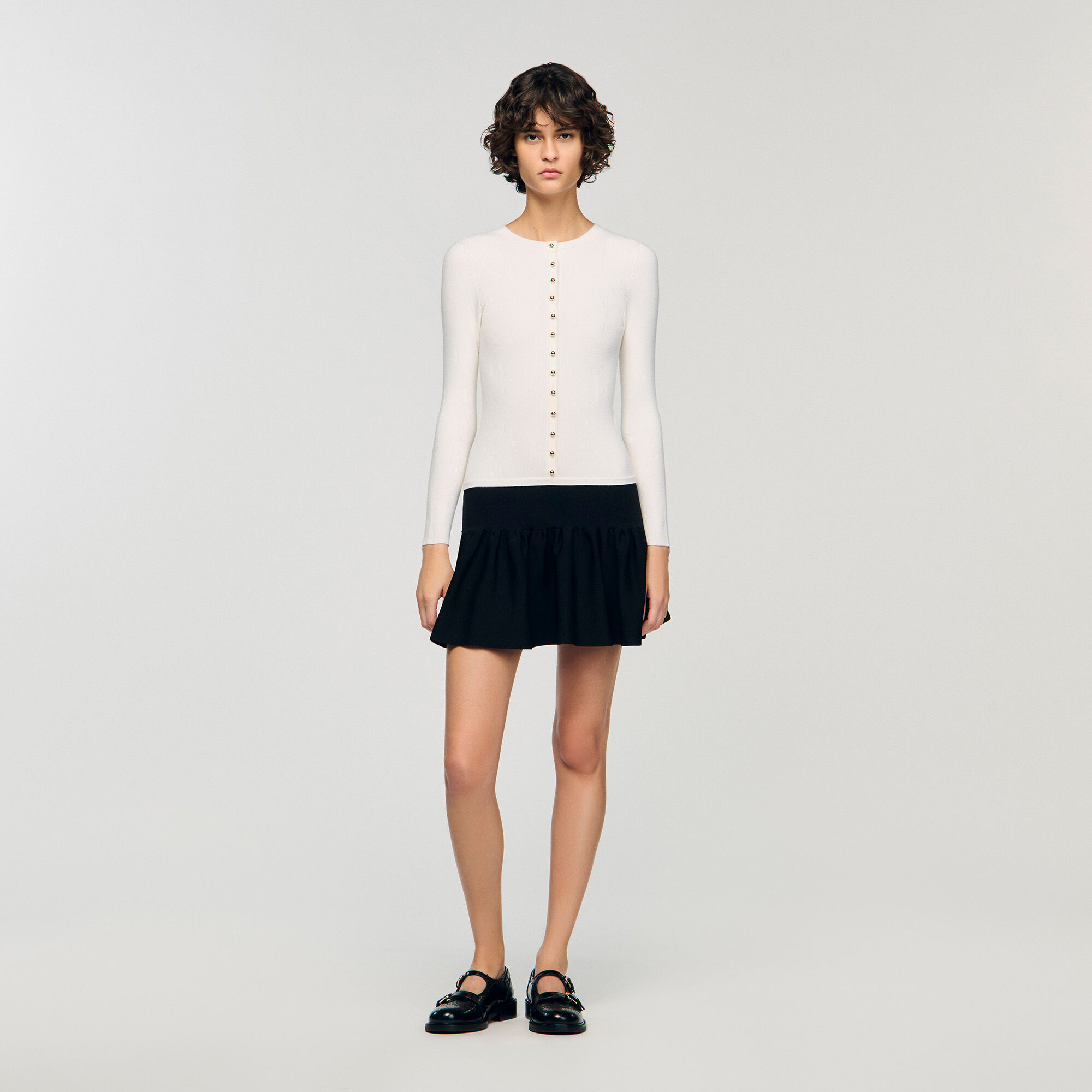 Cropped two-tone dress