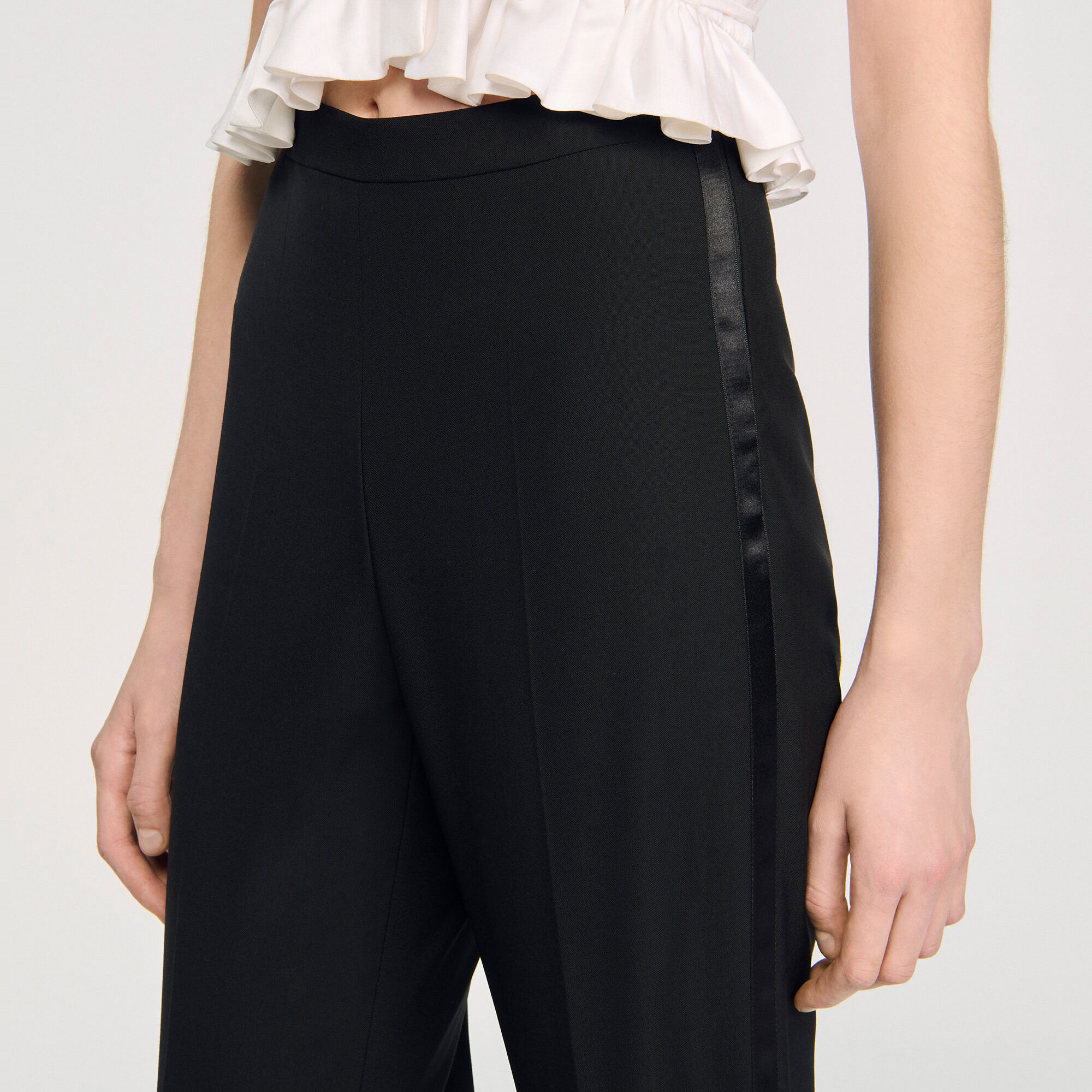 Satin stripe suit trousers - Women | Sandro