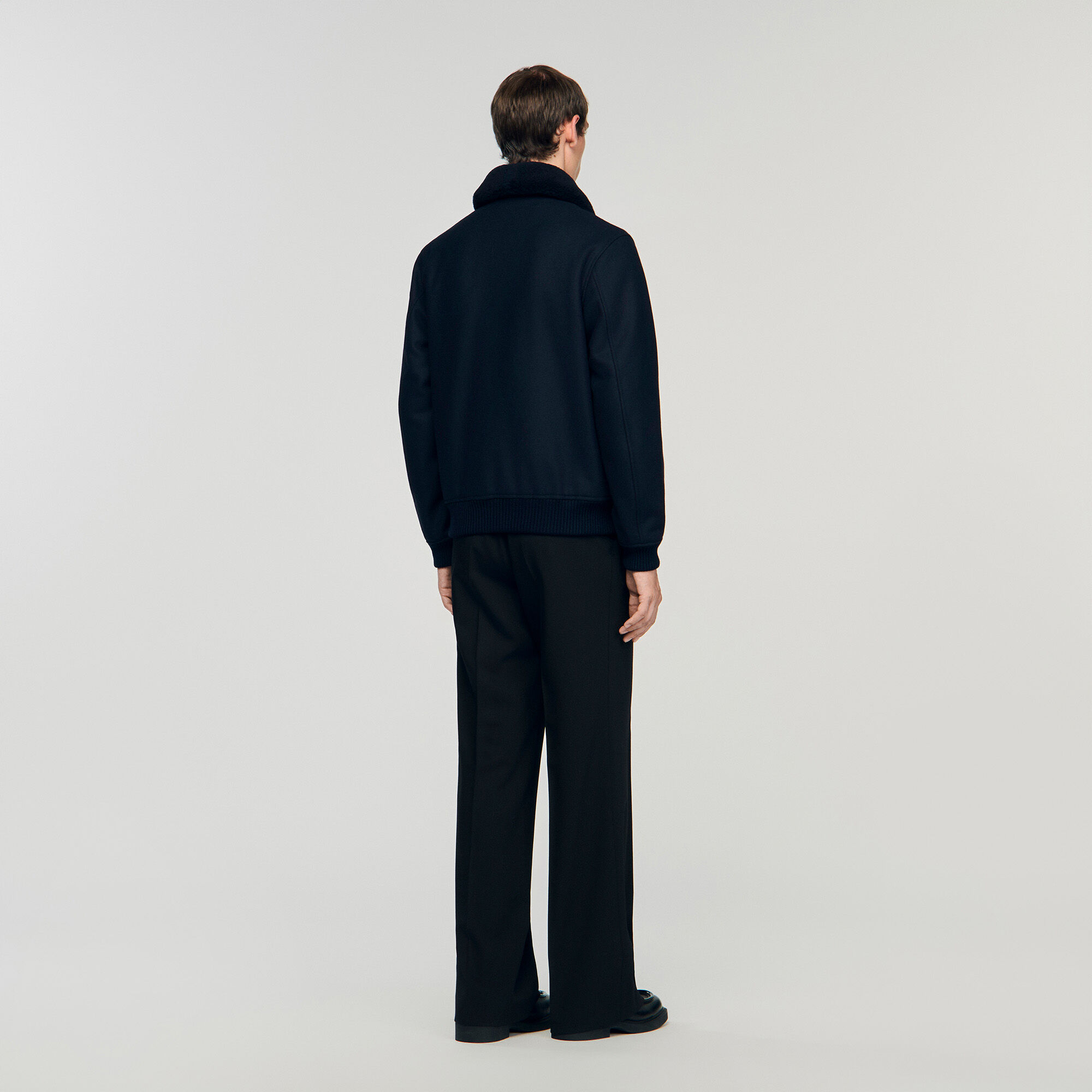 Wool aviator jacket with shearling Wool aviator jacket with shearling