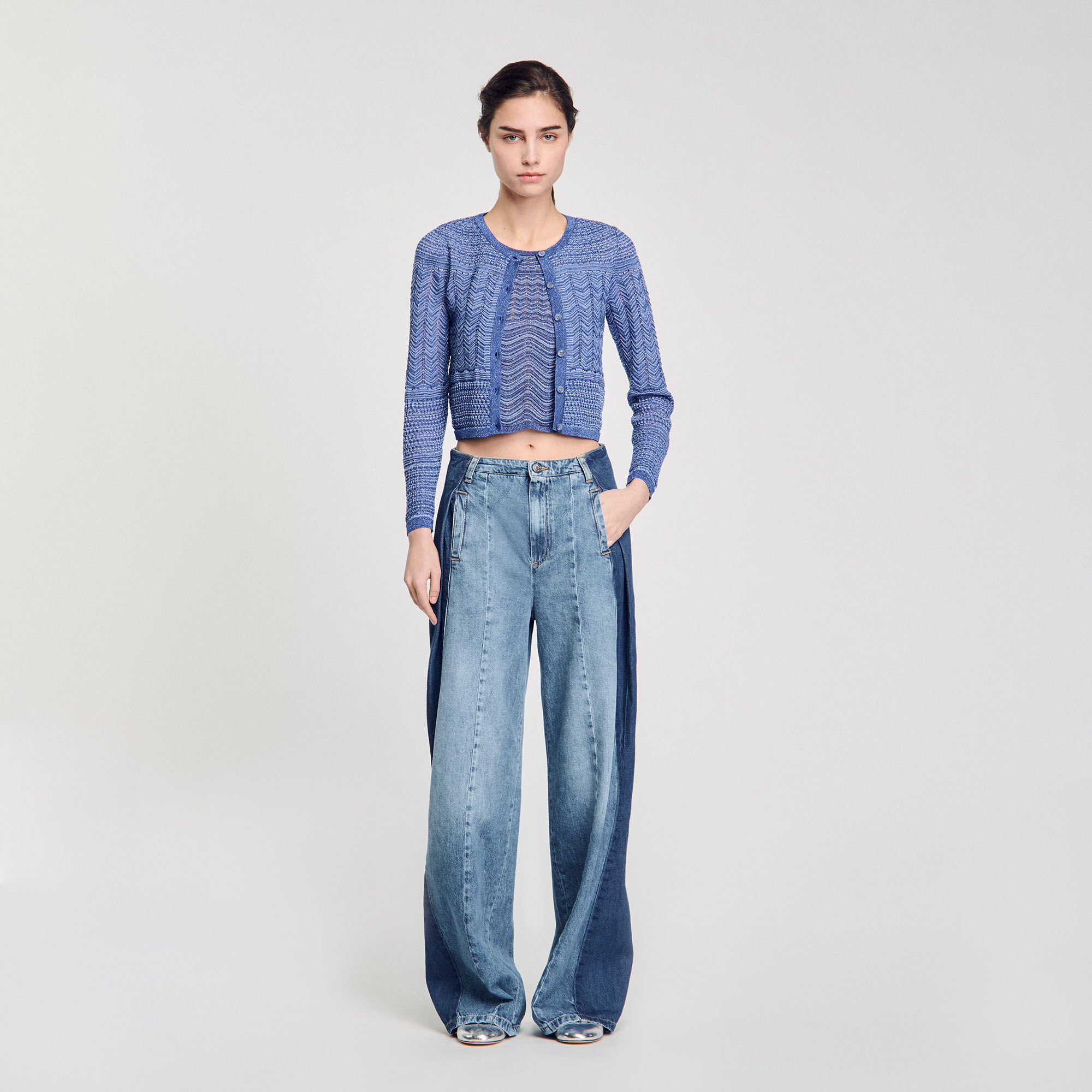 SANDRO ニットジャケット | ブラック | FARFETCH JP