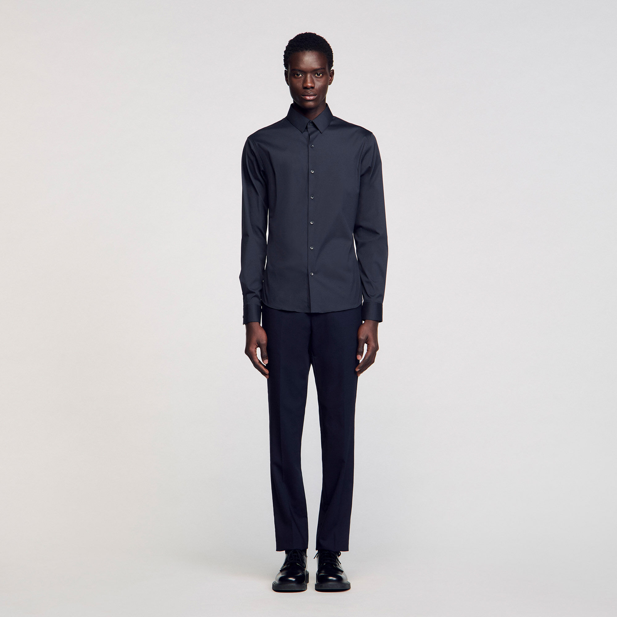 Fitted stretch cotton shirt