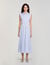 Stripy embroidered maxi dress