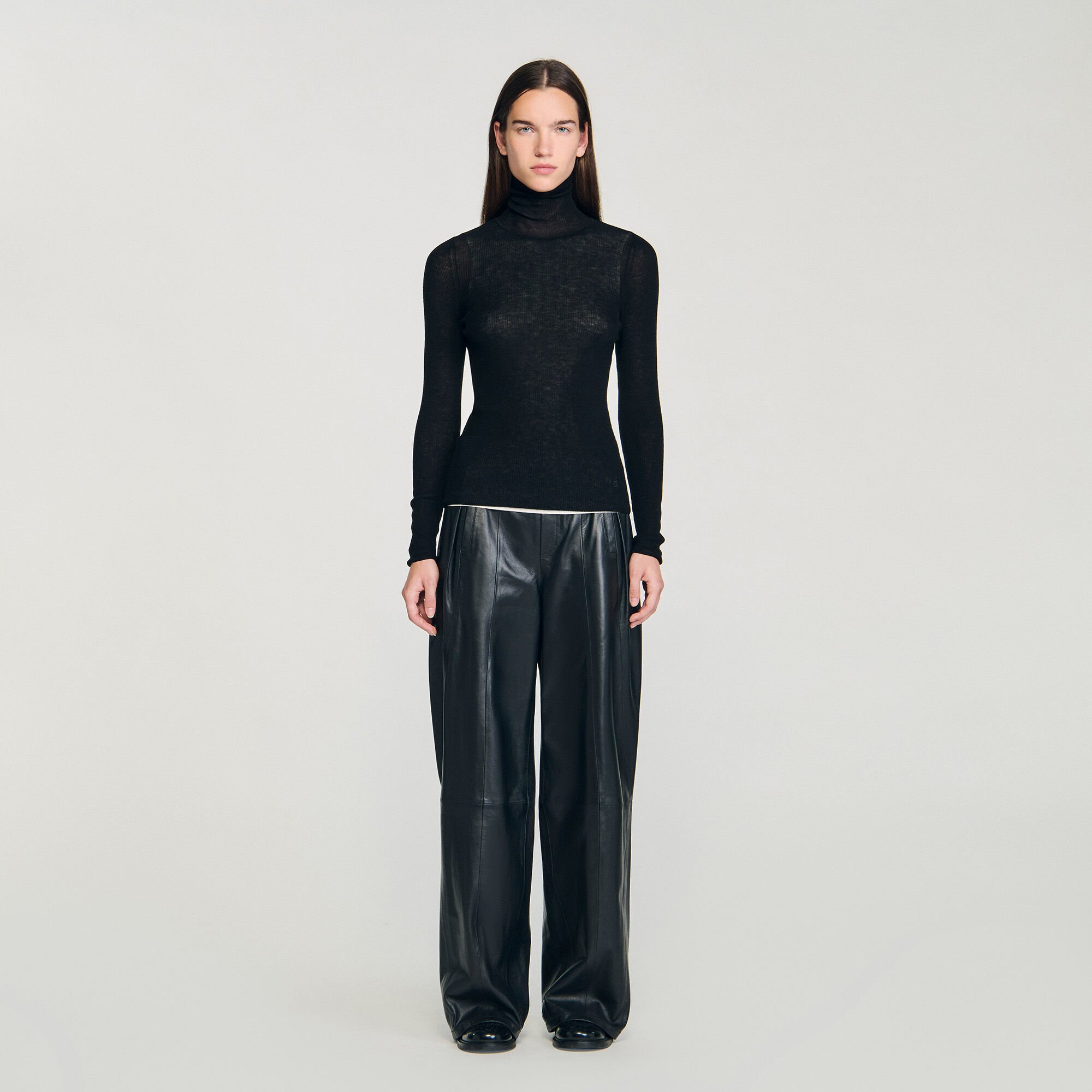 Layered turtleneck jumper